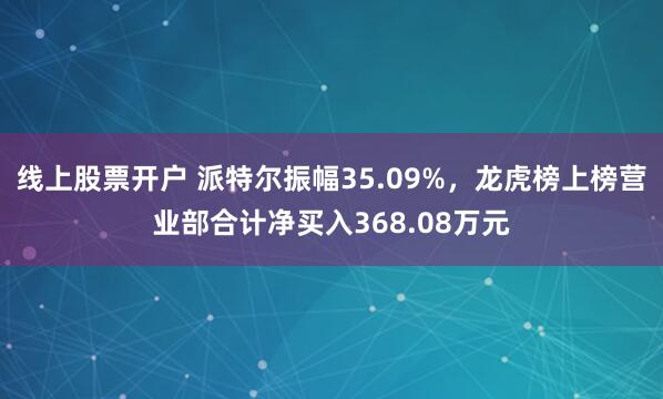 线上股票开户 派特尔振幅35.09%，龙虎榜上榜营业部合计净买入368.08万元